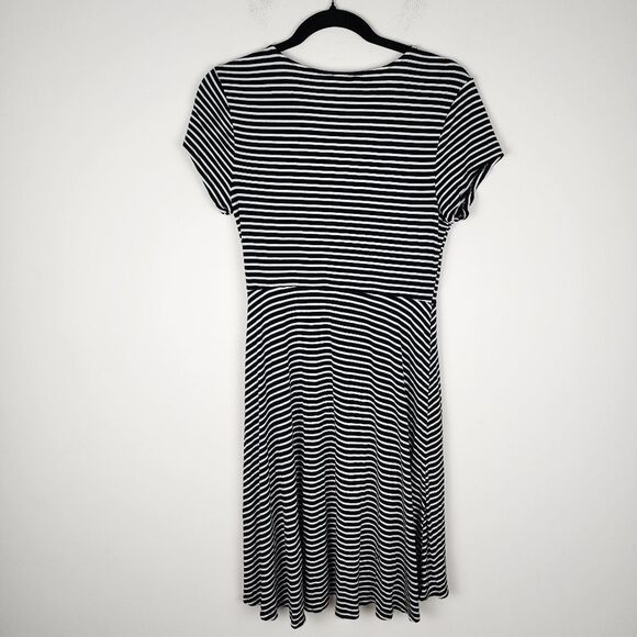 Faded Glory Mini Dress Striped Faux Wrap Dress size M - Picture 3 of 12